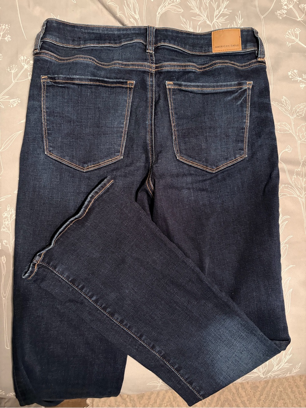 American Eagle Outfitters Slim Straight Dark Blue Jeans - Picture 5 of 8